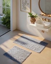 Mijölnir Juego de Alfombrillas de Baño Rabbit - Antracita (2 Piezas)